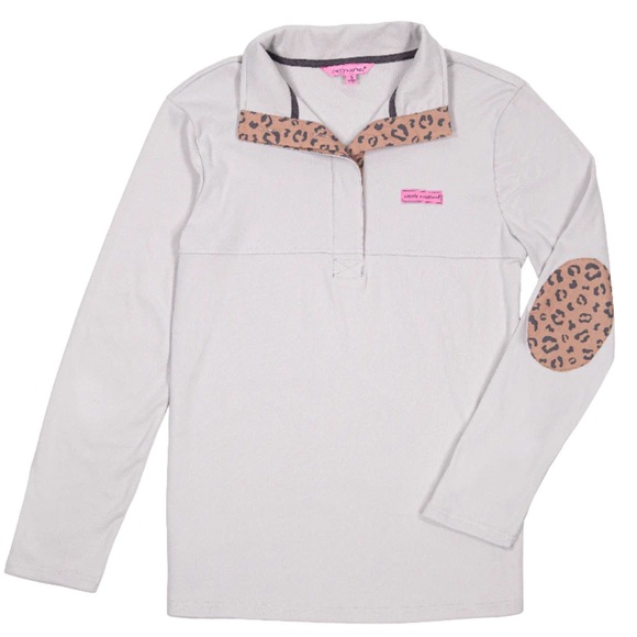 Simply Southern Super soft button pullover with leopard print accent Large - Picture 1 of 10